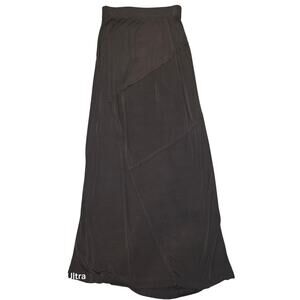 Free People brown peasant A-line maxi stitched skirt sz XS